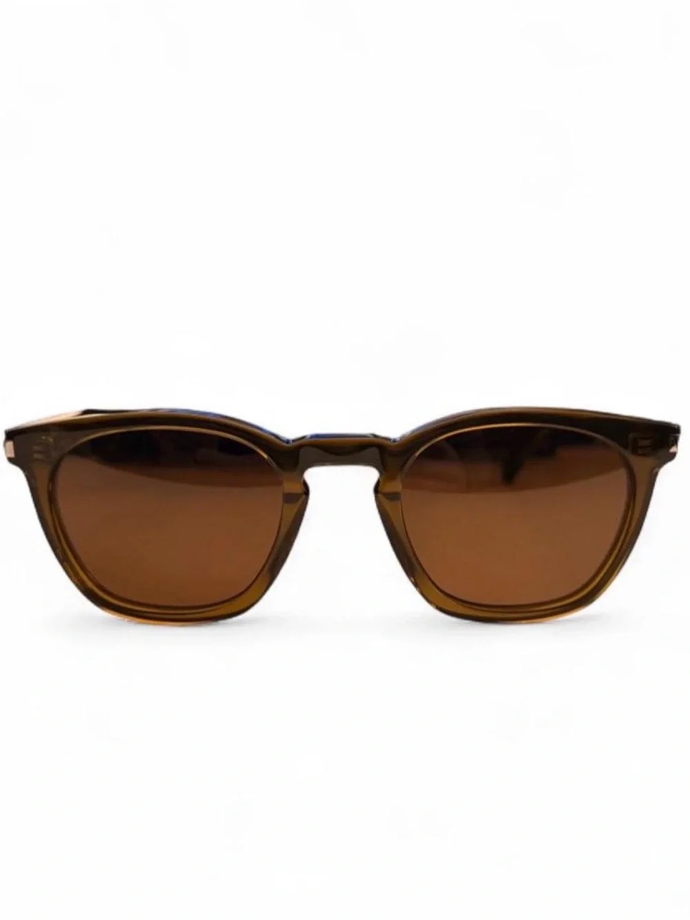 Saint Laurent Olive Brown Acetate Sunglasses